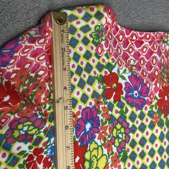 Talbots Cardigan Sweater 2X Floral Lightweight Geometric Floral Office Church - Picture 11 of 12